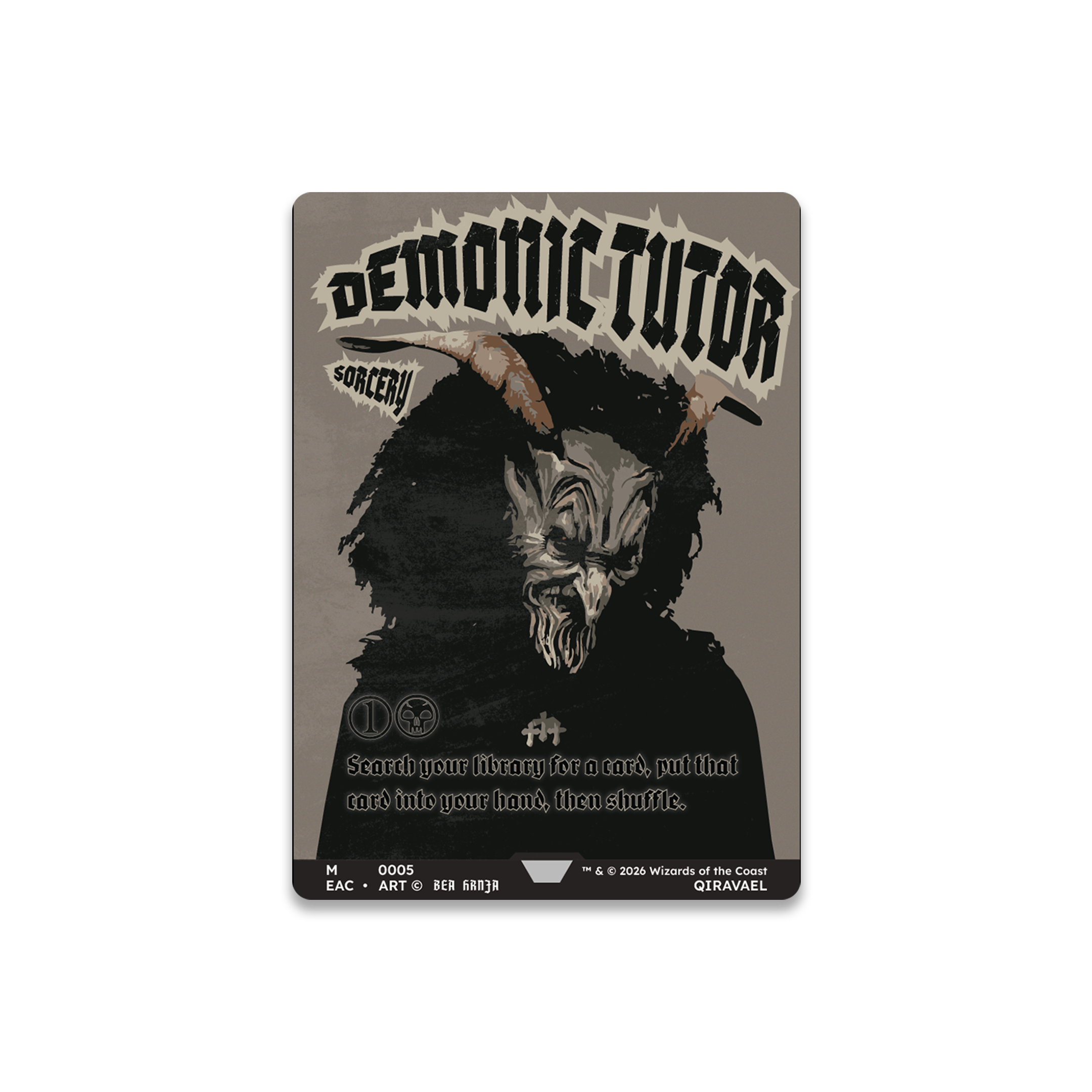 Demonic Tutor custom alternate art.